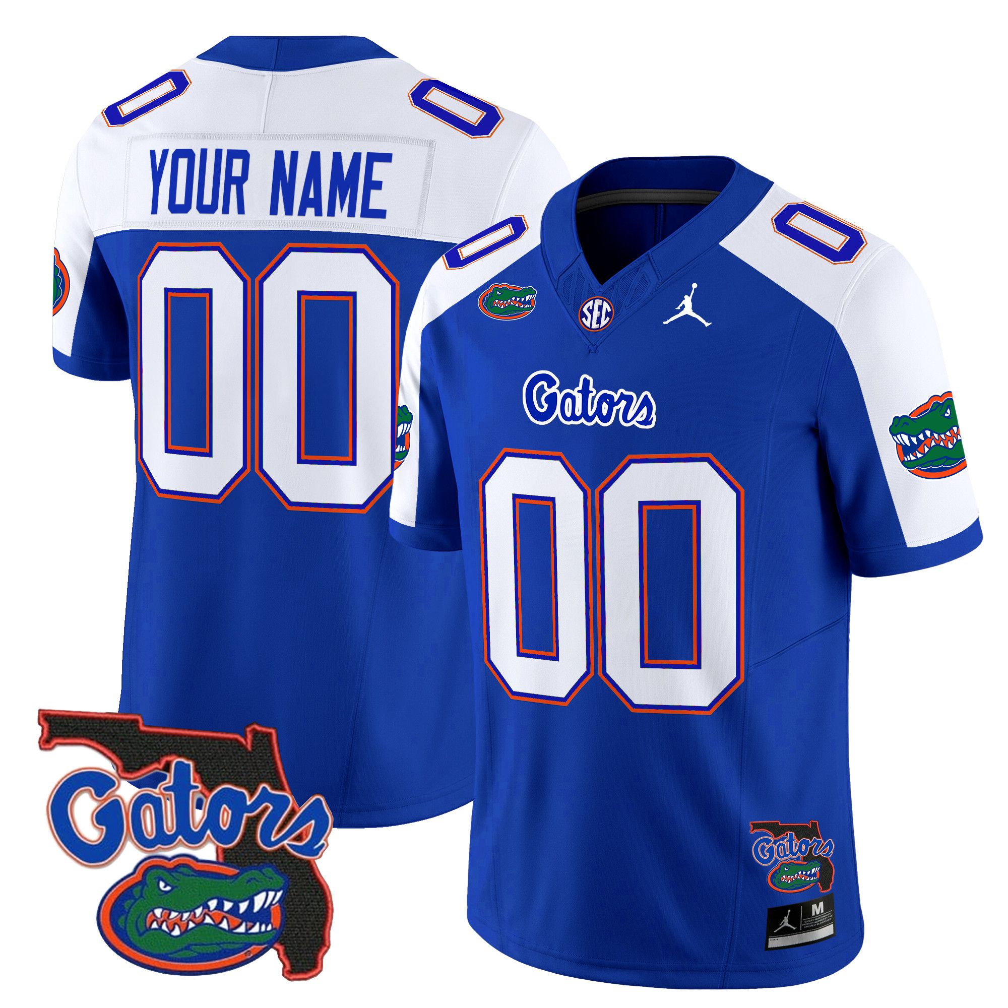 Men Florida Gators Blue 2024 Florida Patch Vapor Limited Custom NCAA Jersey->customized ncaa jersey->Custom Jersey